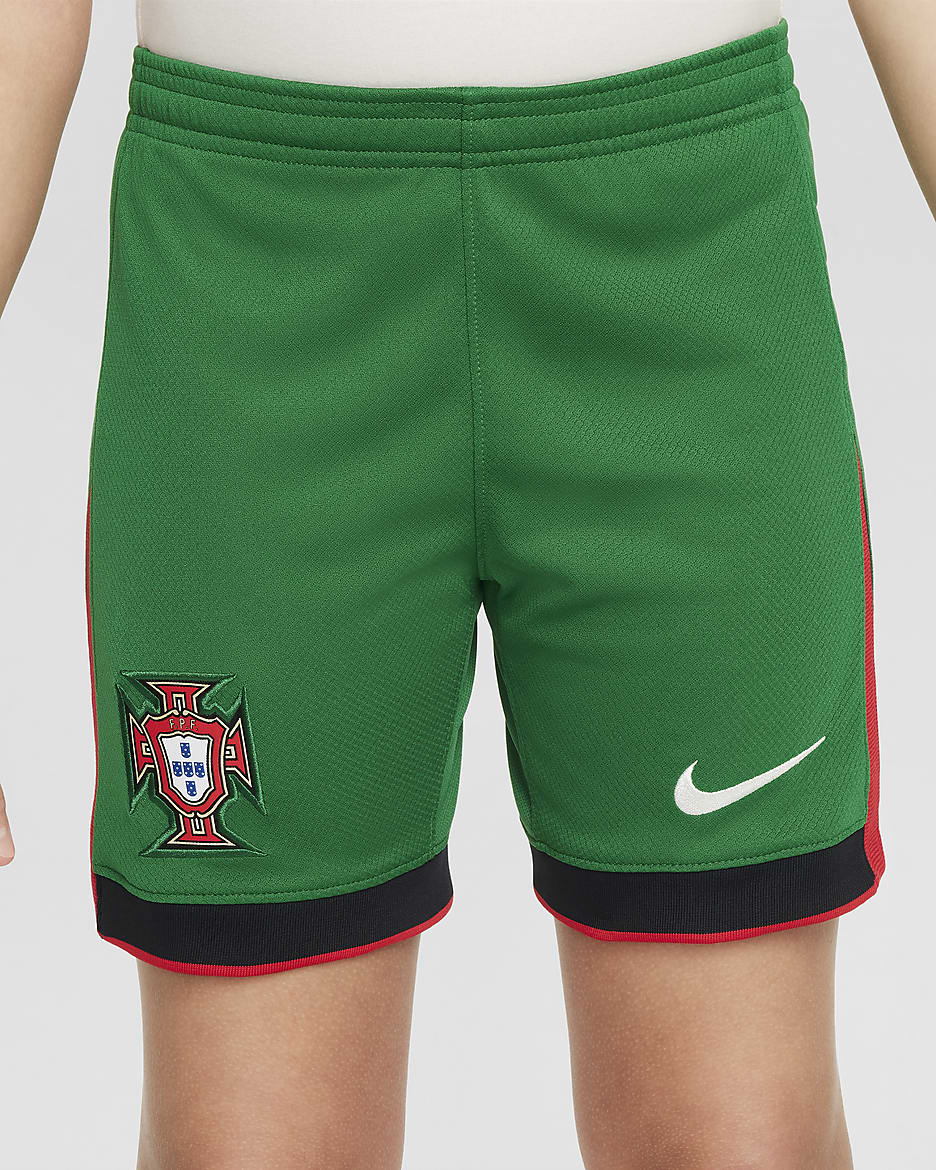 Portugal 2024 Stadium Home Older Kids Nike Dri FIT Football Replica Shorts Green Polyester 50 Recycled Polyester